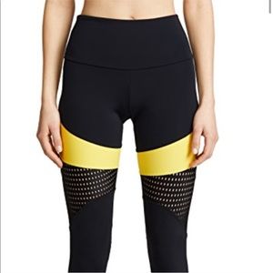 ONZIE Black & yellow mesh leggings, XS